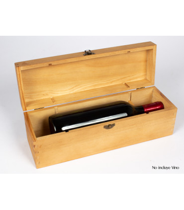 Caja de Madera Natural para Vino