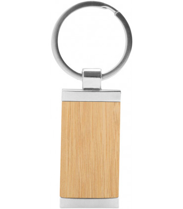 Llavero de Bamboo Metal Tag